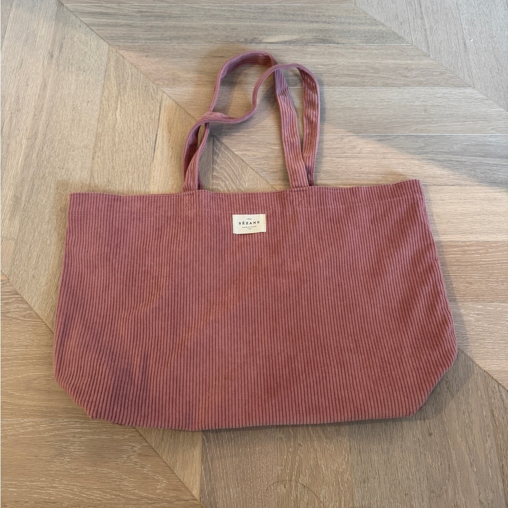 Sezane Corduroy Tote Bag - Pink